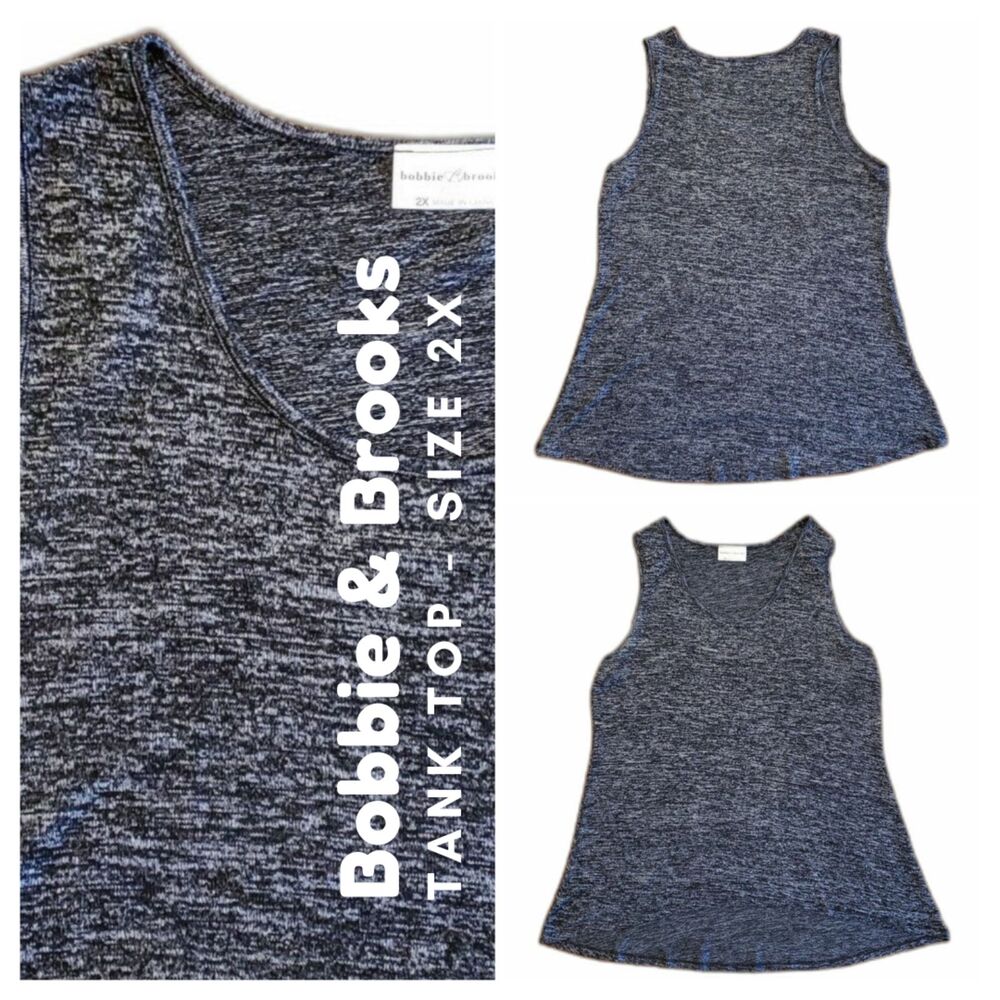 Bobbie & Brooks Ladies Tank Top Black & Grey Size 2X